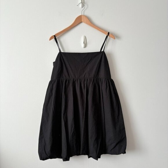 Aritzia Sunday Best Elio Poplin Babydoll Bubble Dress Black Size XL - Picture 4 of 7